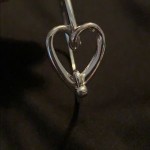 Unique Heart Hook Silver Bracelet